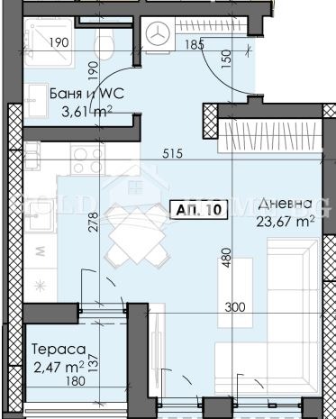 Προς πώληση  Στούντιο Πλοβδηβ , Τρακηια , 43 τ.μ | 21372511 - εικόνα [3]