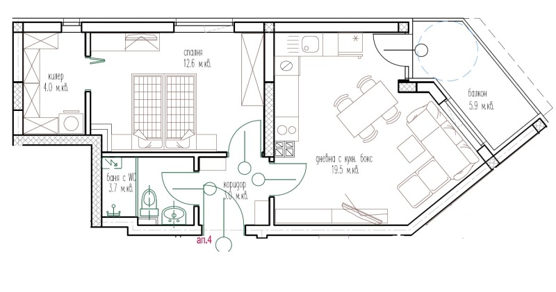 Na prodej  1 ložnice Varna , Pogrebi , 66 m2 | 76915453 - obraz [2]