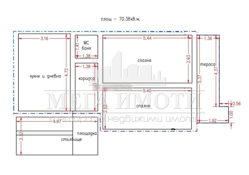 En venta  1 dormitorio Burgas , Tsentar , 70 metros cuadrados | 42519089
