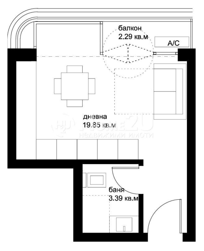 Продава 1-СТАЕН, гр. Варна, Трошево, снимка 2 - Апартаменти - 53897927