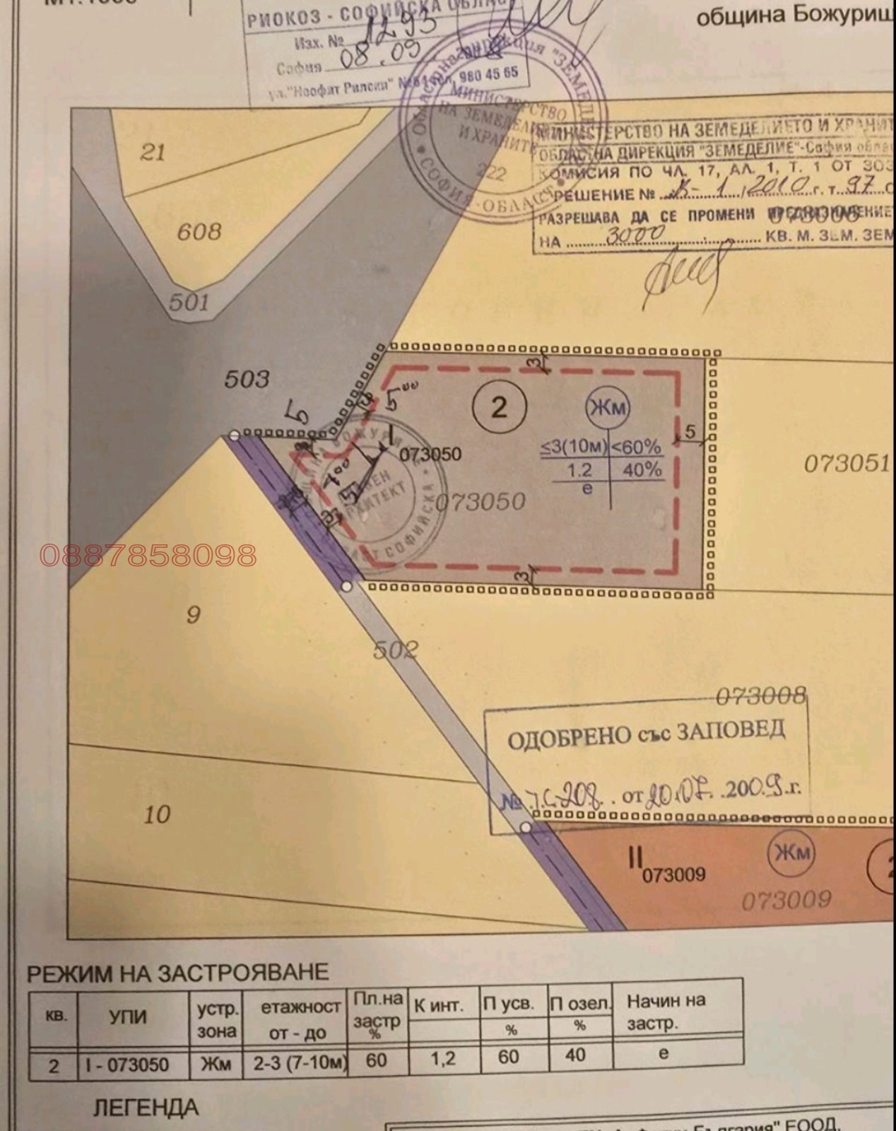 Продава ПАРЦЕЛ, гр. Божурище, област София област