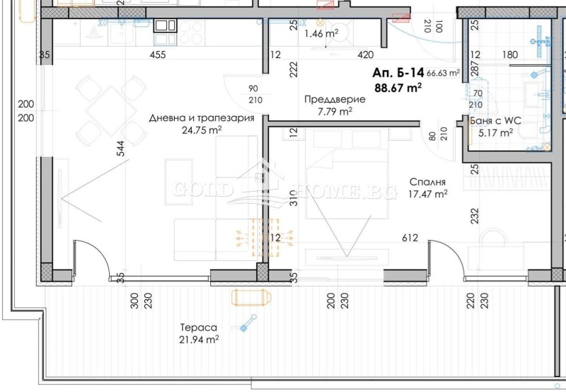 Myytävänä  1 makuuhuone Plovdiv , Hristo Smirnenski , 105 neliömetriä | 71739322 - kuva [2]