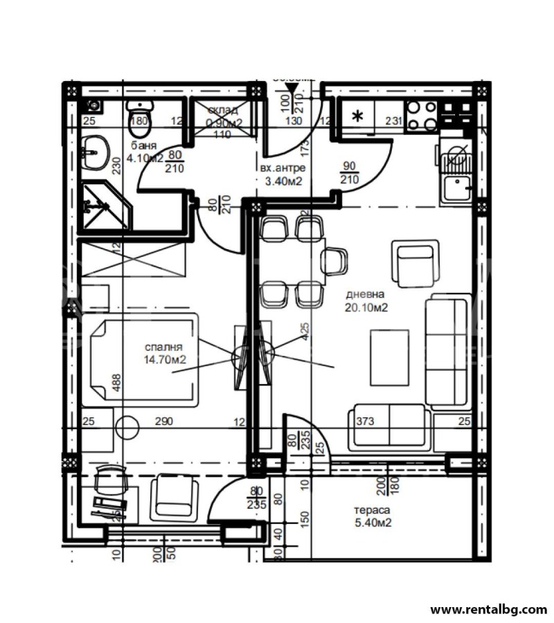 Myytävänä  1 makuuhuone Plovdiv , Ostromila , 67 neliömetriä | 73537093 - kuva [4]