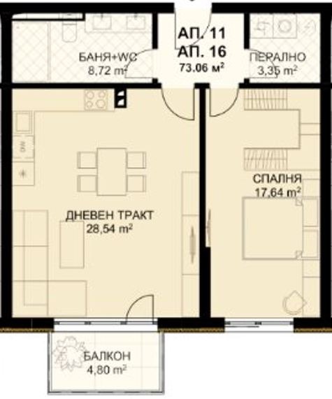 Продава 2-СТАЕН, гр. Варна, Бриз, снимка 3 - Aпартаменти - 47337038