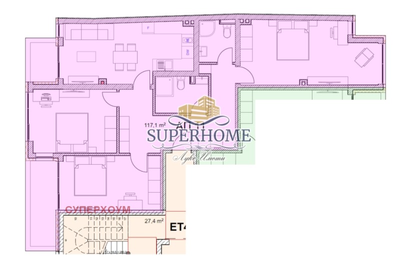 Продава 4-СТАЕН, гр. София, Банишора, снимка 2 - Aпартаменти - 47104909