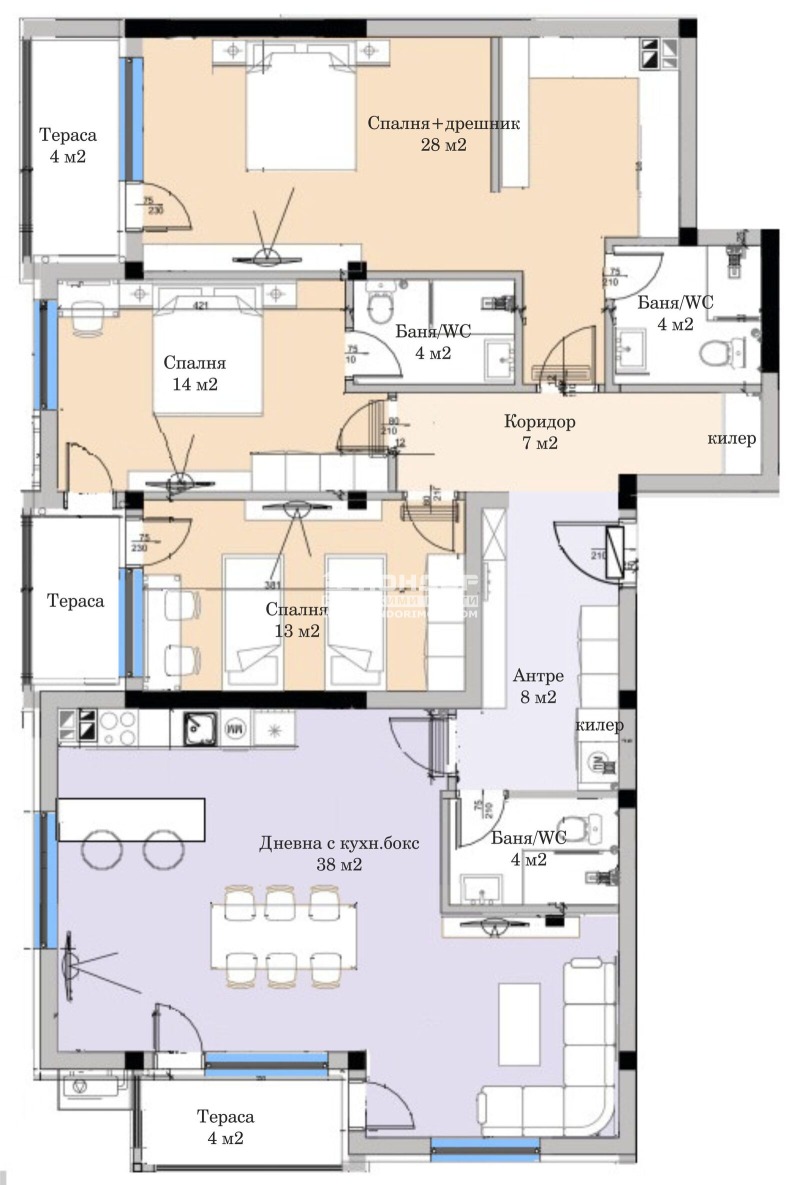 Satılık  3+ yatak odası Plovdiv , Karşiyaka , 177 metrekare | 46340621 - görüntü [2]