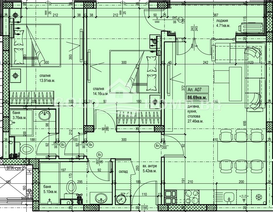 Продава 3-СТАЕН, гр. Пловдив, Христо Смирненски, снимка 2 - Апартаменти - 54201497