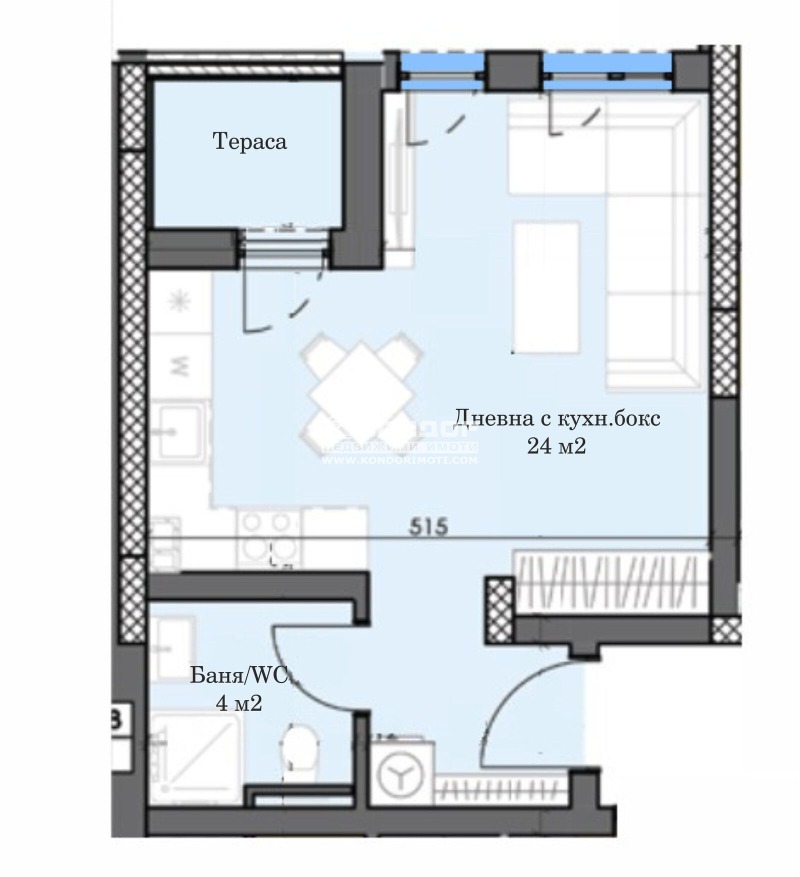 Te koop  Studio Plovdiv , Trakija , 45 m² | 92606686 - afbeelding [3]