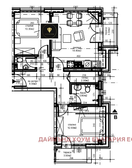 À vendre  2 chambres Plovdiv , Hristo Smirnenski , 91 m² | 23704551 - image [2]
