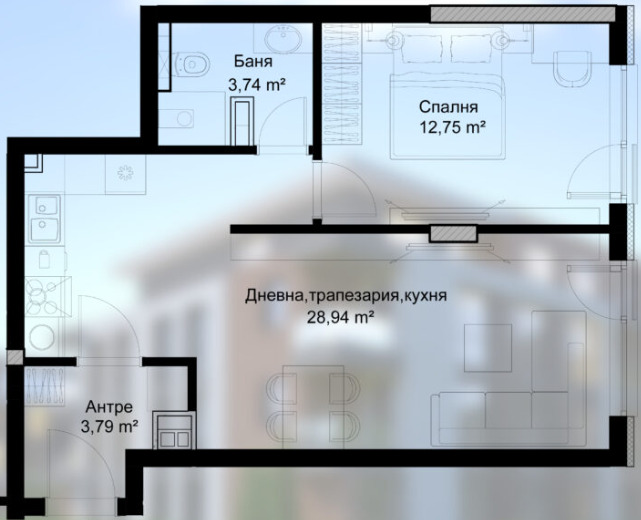 Na prodej  1 ložnice Sofia , Malinova dolina , 64 m2 | 62113524