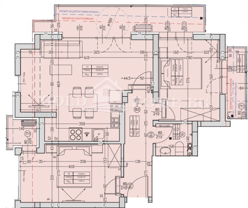 En venta  2 dormitorios Plovdiv , Sadiyski , 109 metros cuadrados | 70513330 - imagen [2]