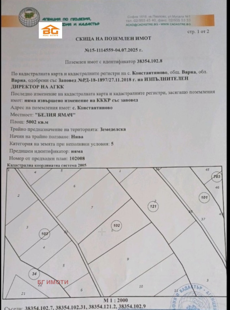 For Sale  Land region Varna , Konstantinovo , 11 dka | 18080076