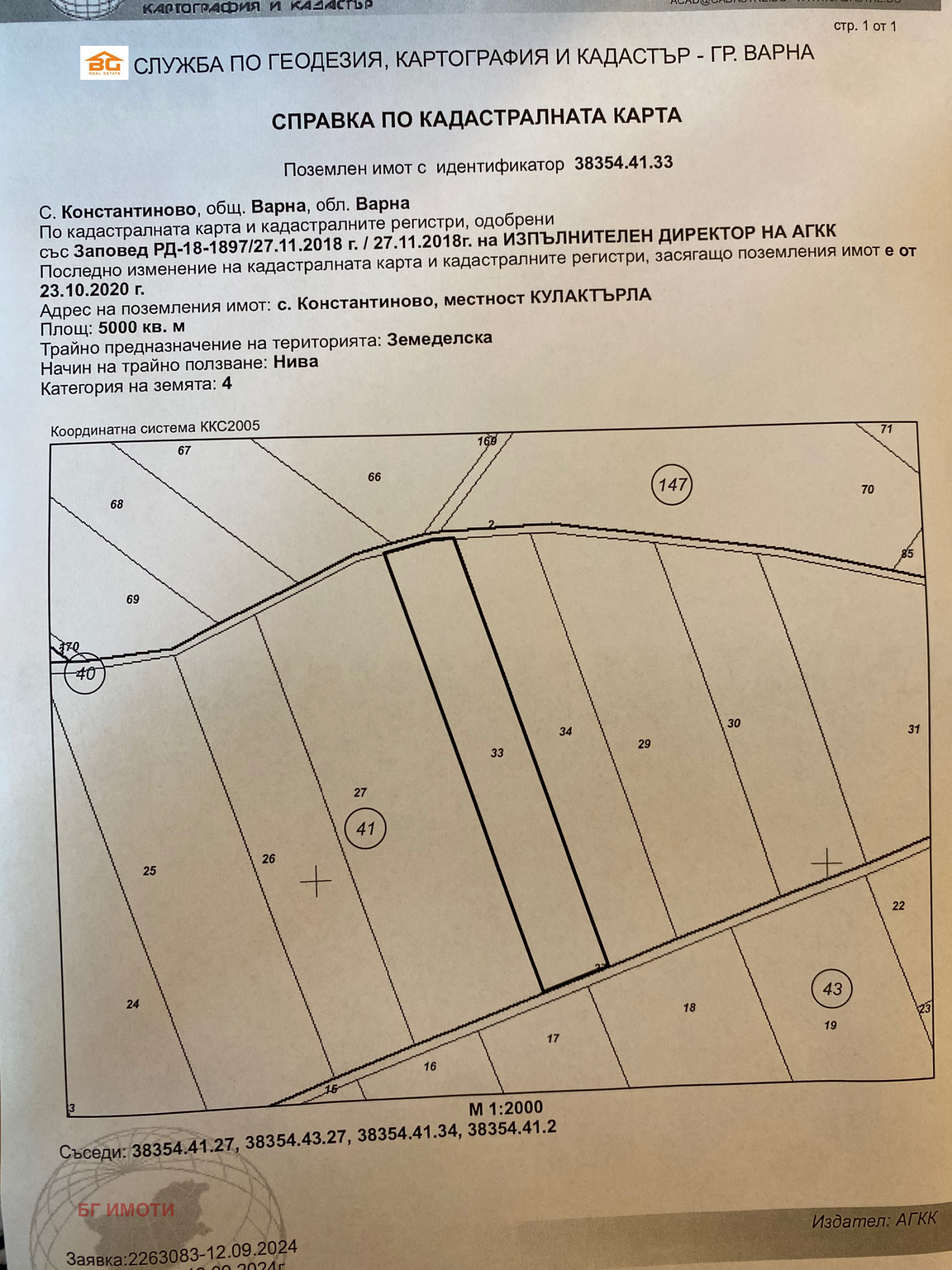 Продава ЗЕМЕДЕЛСКА ЗЕМЯ, гр. Варна, с. Константиново
