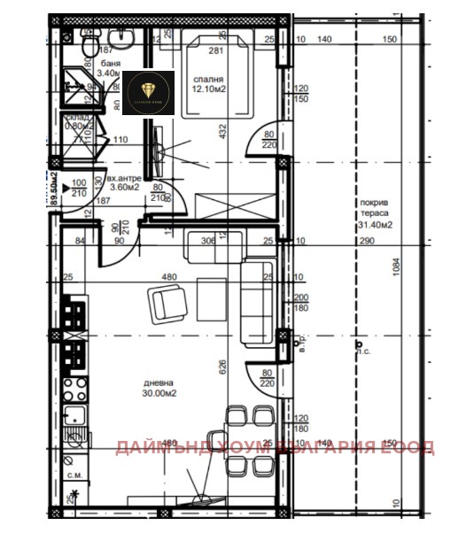 На продаж  1 спальня Пловдив , Южен , 110 кв.м | 81020866 - зображення [2]