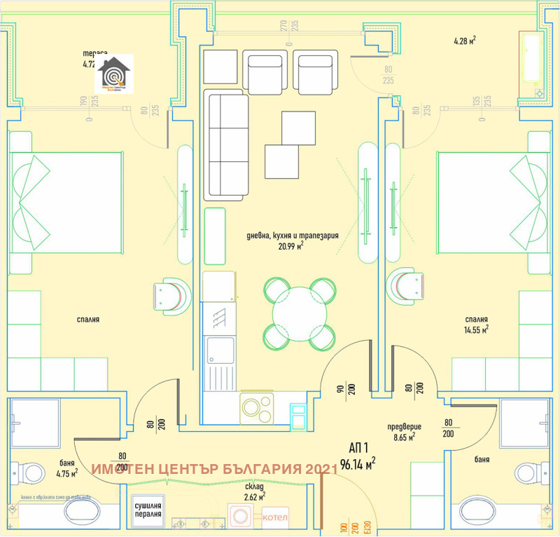 Zu verkaufen  2 Schlafzimmer Sofia , Darweniza , 119 qm | 70026337