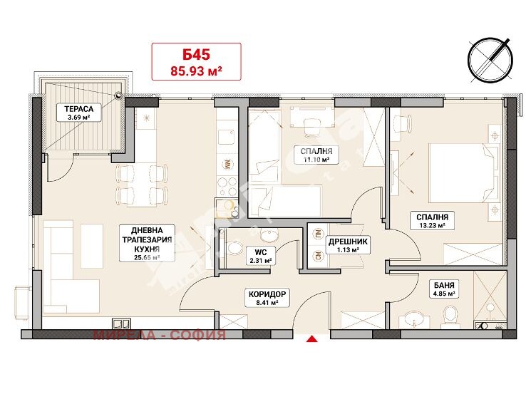 En venta  2 dormitorios Sofia , Mladost 4 , 103 metros cuadrados | 69690155 - imagen [2]