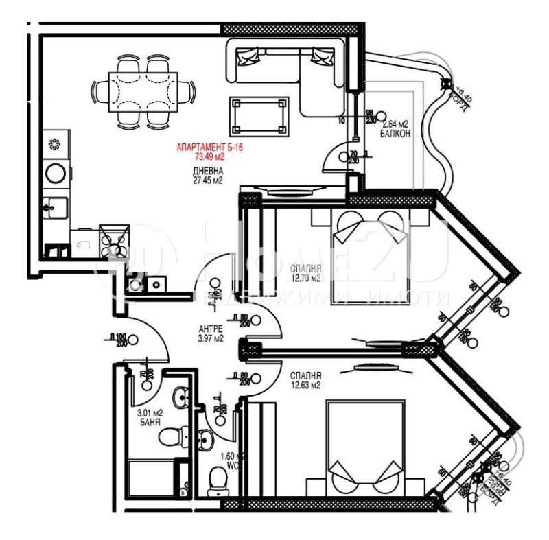 Продава  3-стаен град София , Витоша , 86 кв.м | 50139444 - изображение [2]