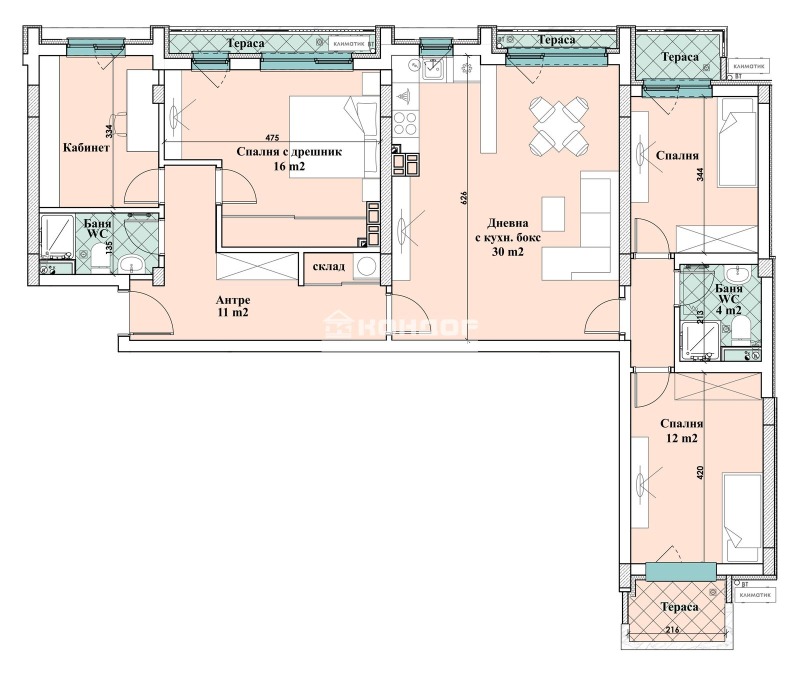 For Sale  3+ bedroom Plovdiv , Tsentar , 145 sq.m | 91156797 - image [2]
