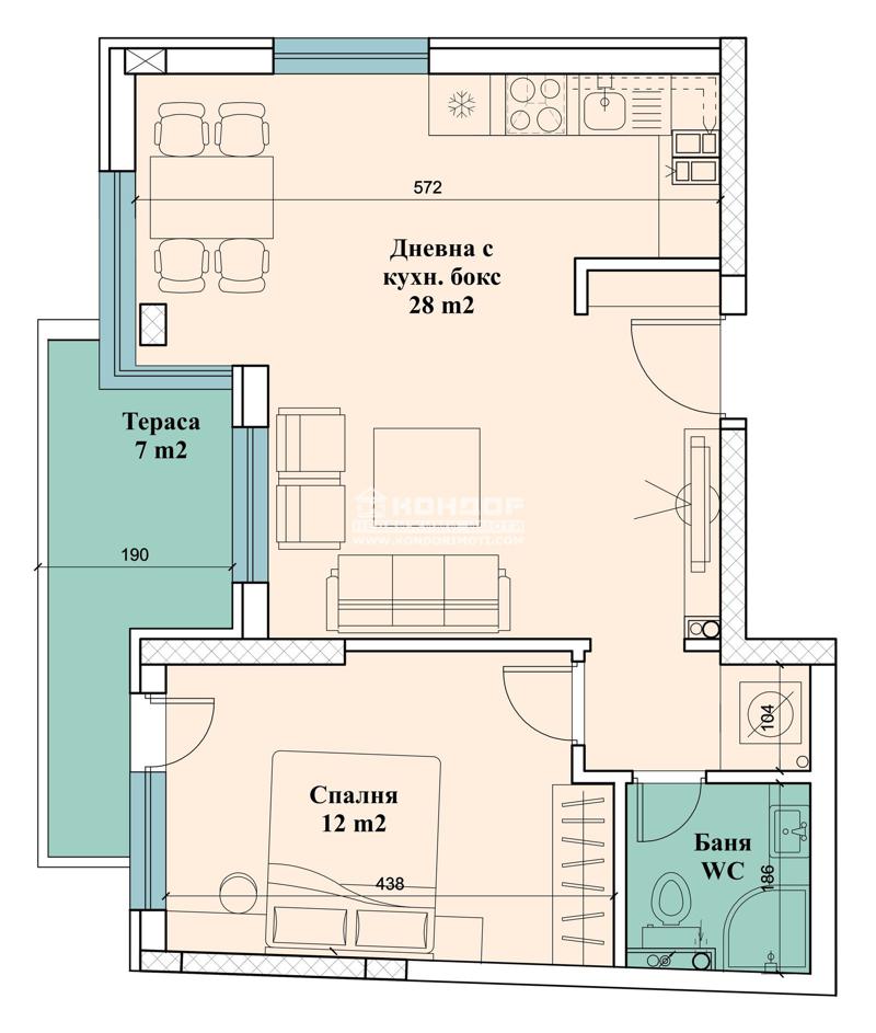 Zu verkaufen  1 Schlafzimmer Plowdiw , Hristo Smirnenski , 80 qm | 79862893 - Bild [2]