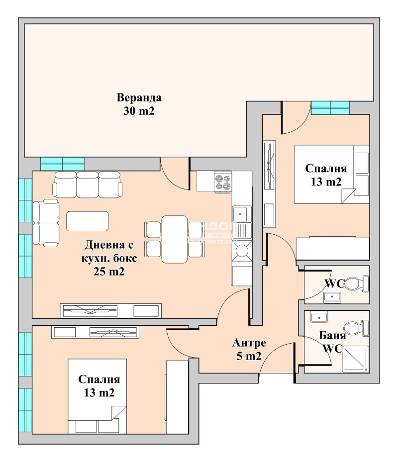 Til salg  2 soveværelser Plovdiv , Proslav , 117 kvm | 90185475 - billede [2]