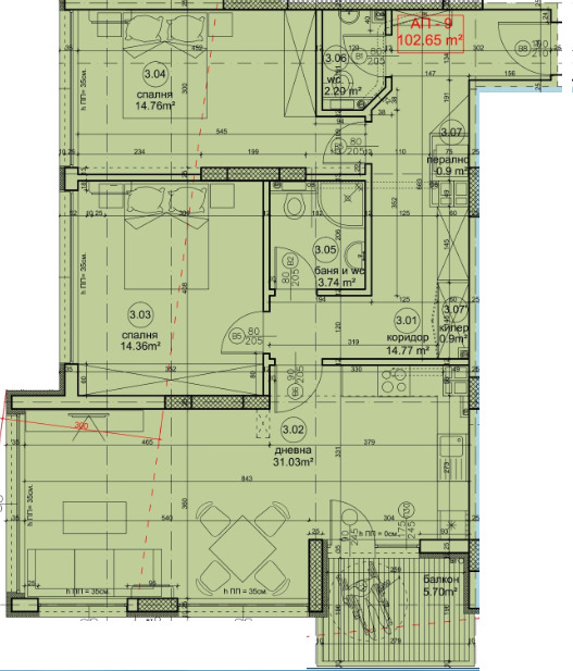 De vânzare  2 dormitoare Varna , Levsci 1 , 116 mp | 49058921 - imagine [3]