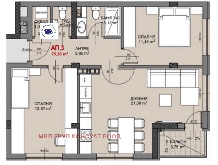 Продава 3-СТАЕН, гр. София, Овча купел, снимка 3 - Апартаменти - 50958138