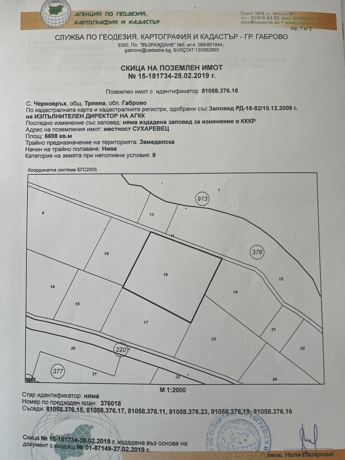 Продава ЗЕМЕДЕЛСКА ЗЕМЯ, гр. Трявна, област Габрово