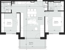 Продава 3-стаен град София Малинова долина - [1] 
