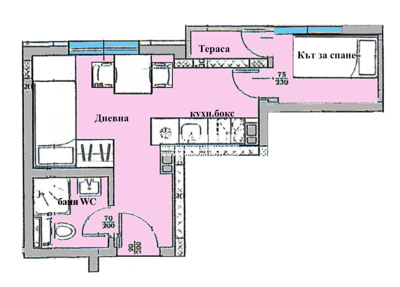 Myytävänä  1 makuuhuone Plovdiv , Karšijaka , 35 neliömetriä | 41451192 - kuva [13]