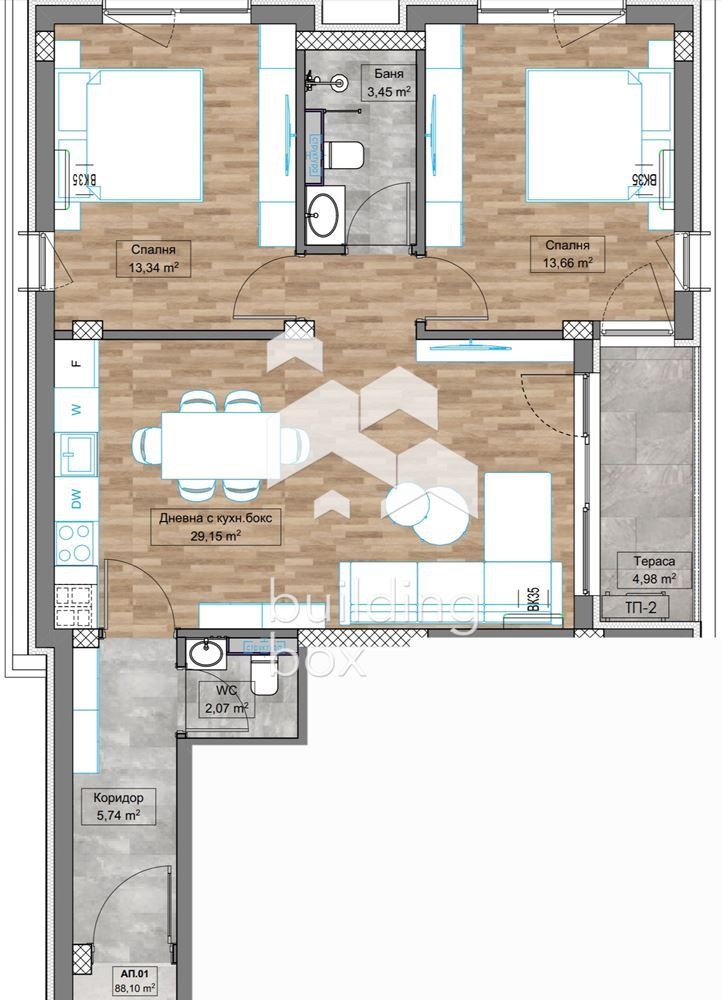Til salg  2 soveværelser Plovdiv , Karshiyaka , 102 kvm | 89104926 - billede [2]
