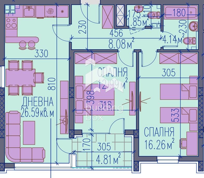 For Sale  2 bedroom Plovdiv , Trakiya , 108 sq.m | 53164210 - image [5]