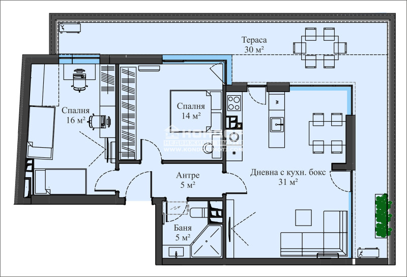 Продаја  2 спаваће собе Пловдив , Христо Смирненски , 138 м2 | 17463272 - слика [2]