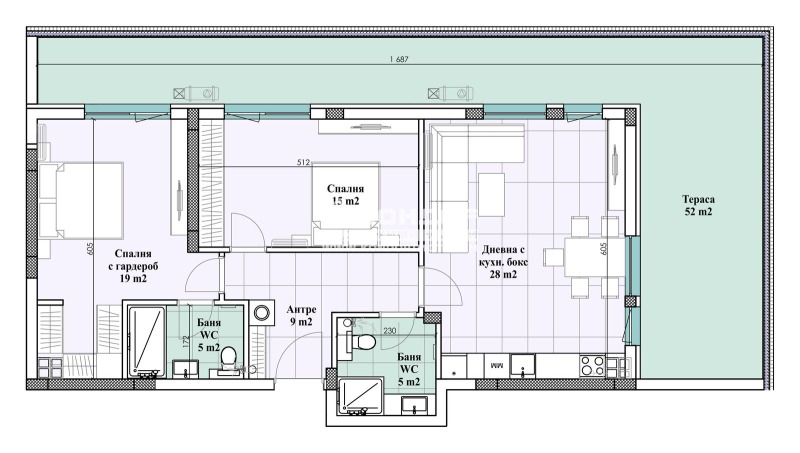 En venta  2 dormitorios Plovdiv , Vastanicheski , 158 metros cuadrados | 59278972 - imagen [5]