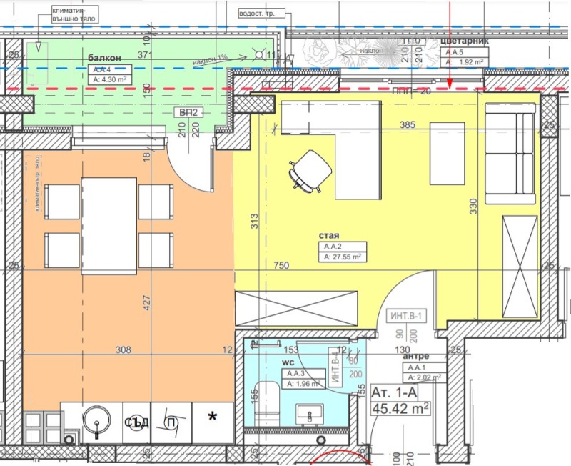 In vendita  1 camera da letto Sofia , Tsentar , 58 mq | 38841555