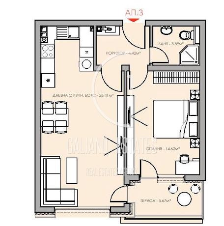 Продава 2-СТАЕН, гр. София, Овча купел, снимка 2 - Aпартаменти - 48140133