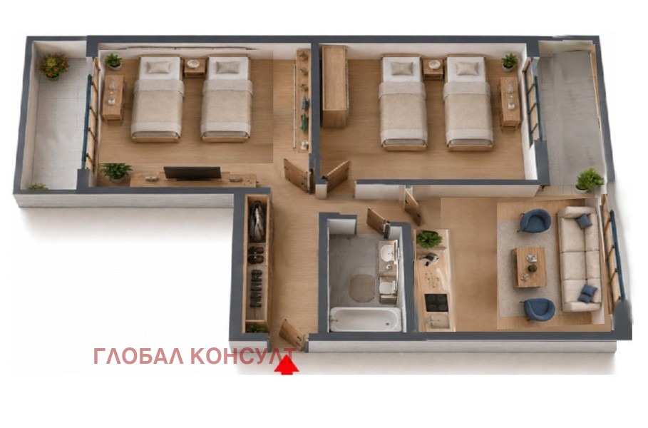 Продава 3-СТАЕН, гр. София, Сердика, снимка 2 - Апартаменти - 55304085