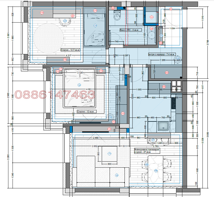 Продава 3-СТАЕН, гр. София, Витоша, снимка 11 - Апартаменти - 55192243