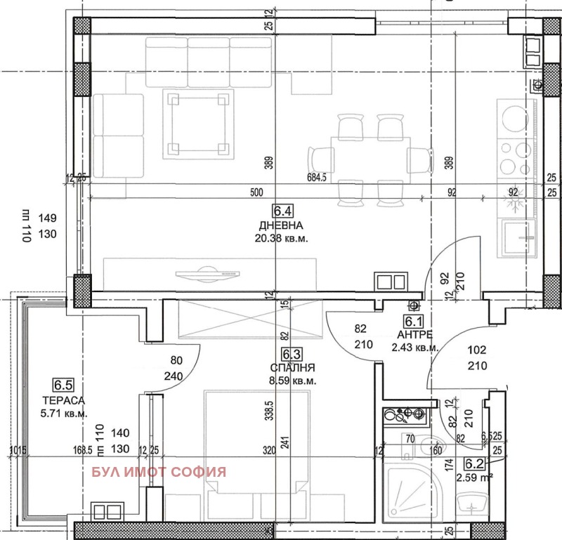 Myytävänä  1 makuuhuone Sofia , Malinova dolina , 65 neliömetriä | 85523307 - kuva [2]
