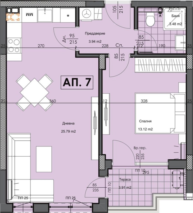 Продава 2-СТАЕН, гр. Пловдив, Гагарин, снимка 5 - Aпартаменти - 48221077