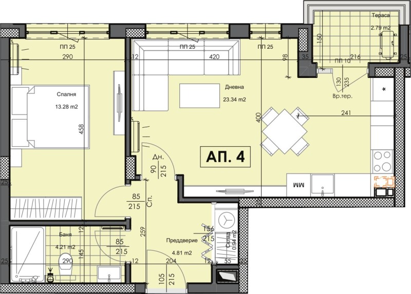 Продава 2-СТАЕН, гр. Пловдив, Гагарин, снимка 3 - Aпартаменти - 48221077