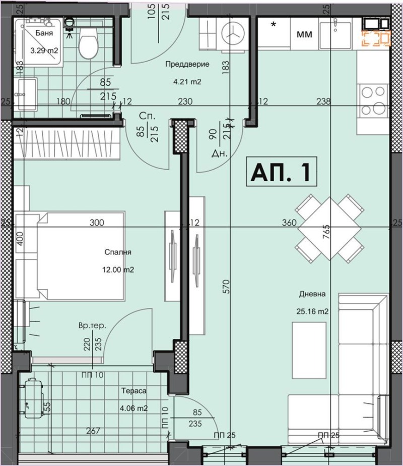 Продава 2-СТАЕН, гр. Пловдив, Гагарин, снимка 2 - Aпартаменти - 48221077