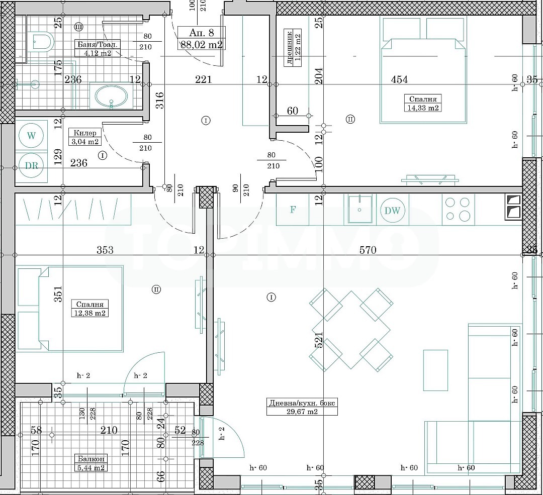 Продава 3-СТАЕН, гр. Варна, Кайсиева градина, снимка 2 - Апартаменти - 54066031