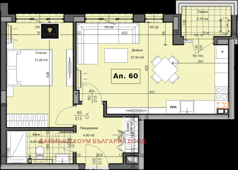 À vendre  1 chambre Plovdiv , Gagarin , 70 m² | 51989353 - image [2]