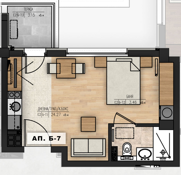 En venta  Estudio Sofia , Mladost 1A , 44 metros cuadrados | 49581876 - imagen [3]