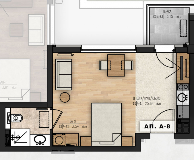 In vendita  Studio Sofia , Mladost 1A , 46 mq | 49581876 - Immagine [3]