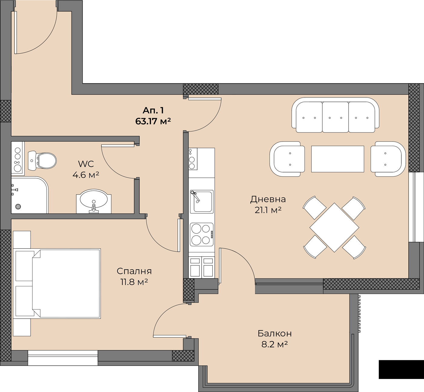 Продава 2-СТАЕН, гр. Пловдив, Беломорски, снимка 5 - Апартаменти - 54120253