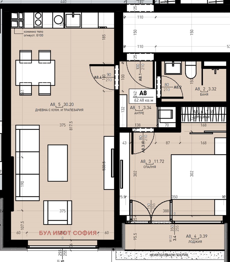 Myytävänä  1 makuuhuone Sofia , Družba 2 , 76 neliömetriä | 40754960 - kuva [2]