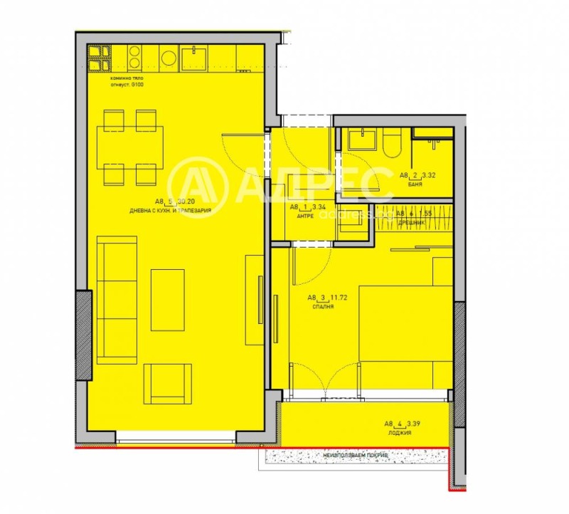 Продаја  1 спаваћа соба Софија , Дружба 1 , 76 м2 | 35893347 - слика [4]