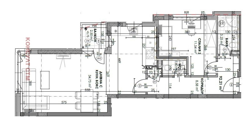 Na prodej  2 ložnice Sofia , Obelja , 108 m2 | 43392783 - obraz [2]