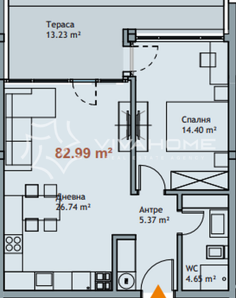 Продается  2 спальни Варна , к.к. Чайка , 51 кв.м | 98935490 - изображение [8]